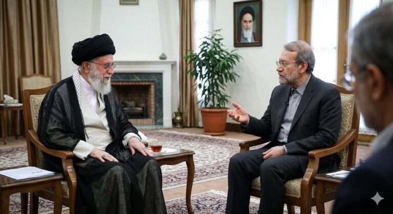 علی لاریجانی اور آیت اللہ علی خامنہ ای